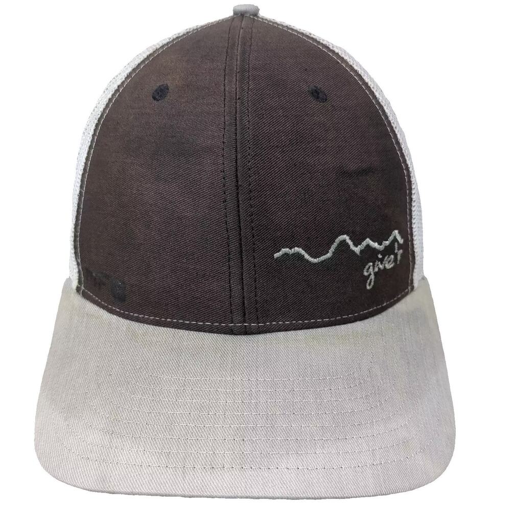 Give'r Brown White Mountain Jackson Hole Trucker Hat One Size Snapback Mesh